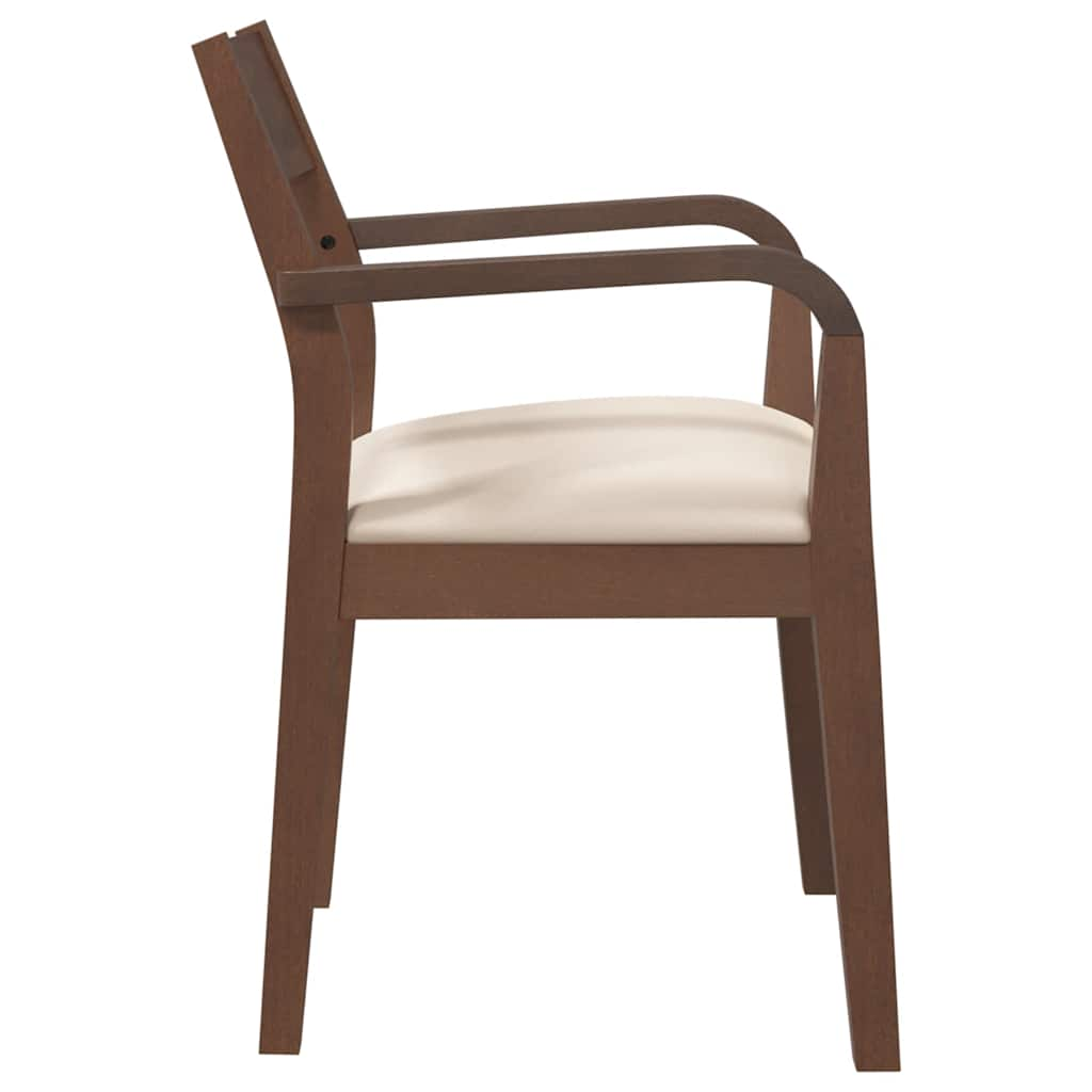 Dining room chairs with cushions 2 pcs. rubber made of solid wood brown