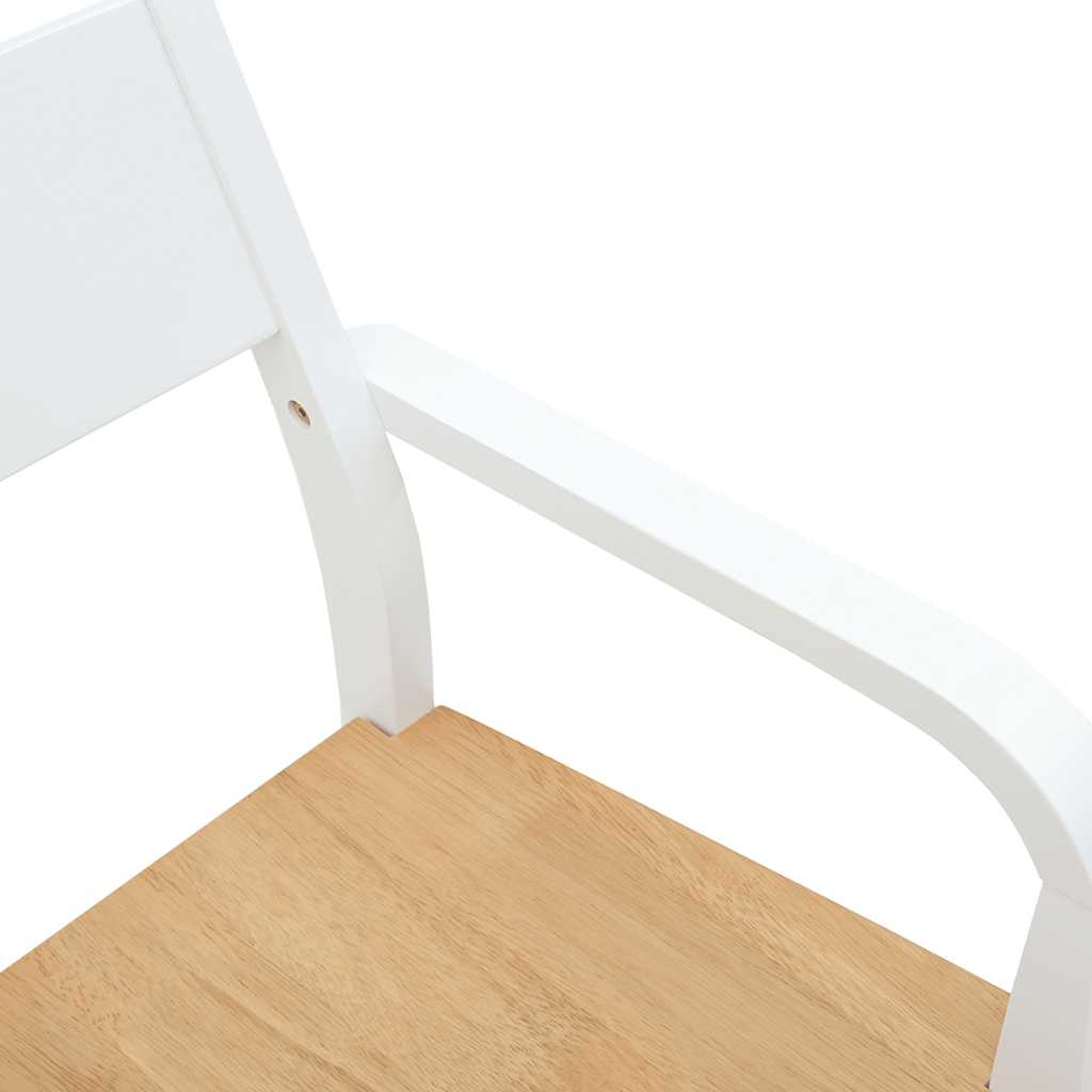 Dining Chairs 2 pcs Solid Wood Rubber White