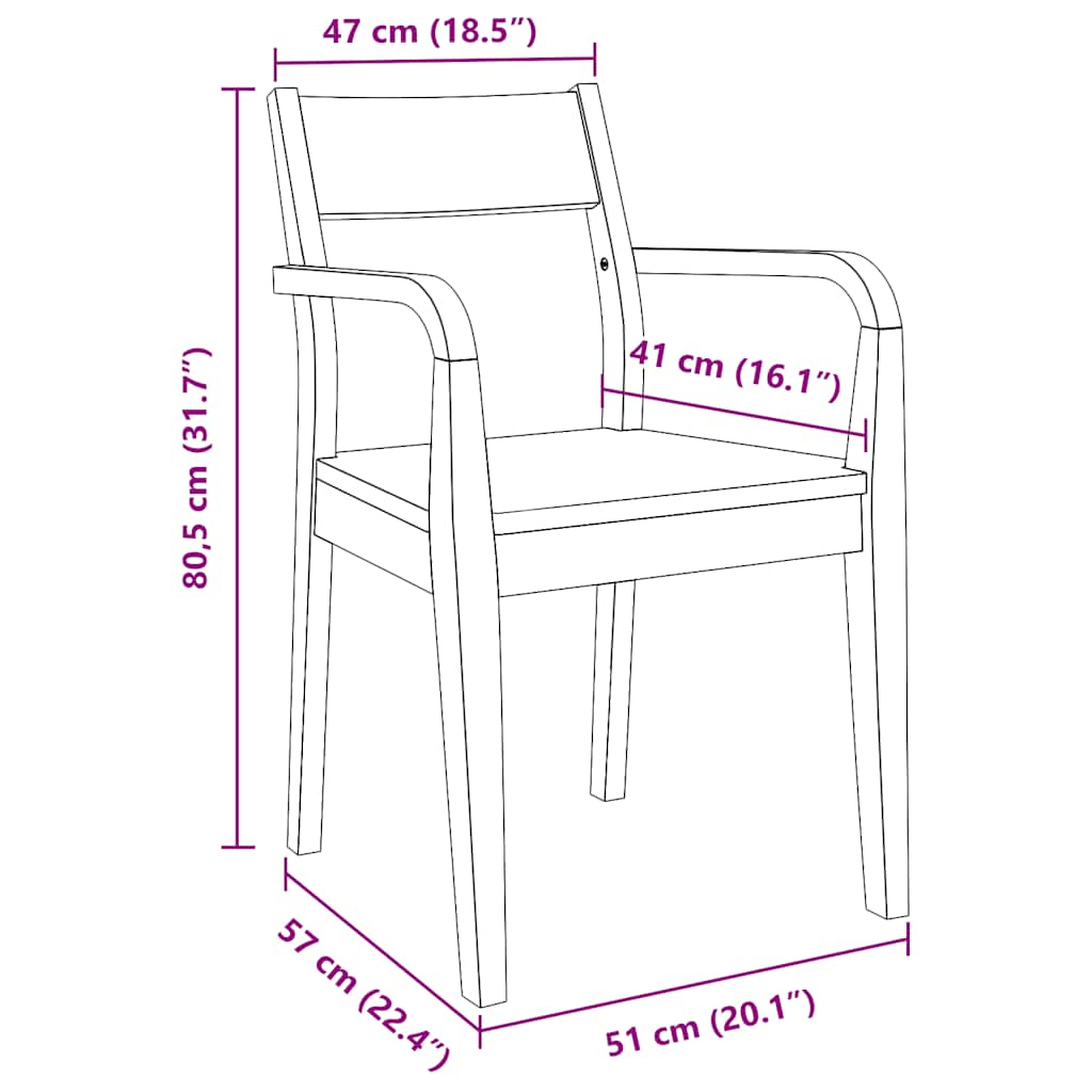 Dining Chairs 2 pcs Solid Wood Rubber White