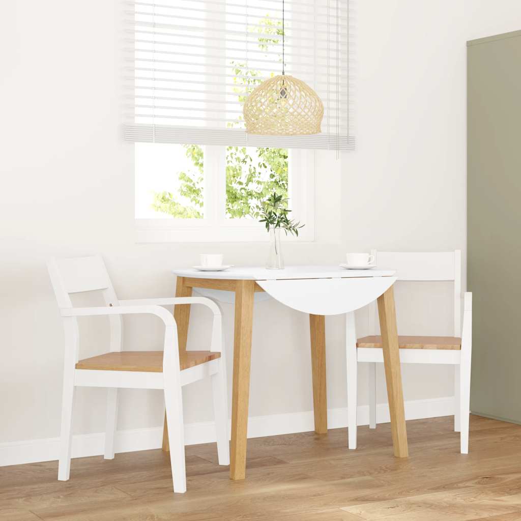 Dining Chairs 2 pcs Solid Wood Rubber White