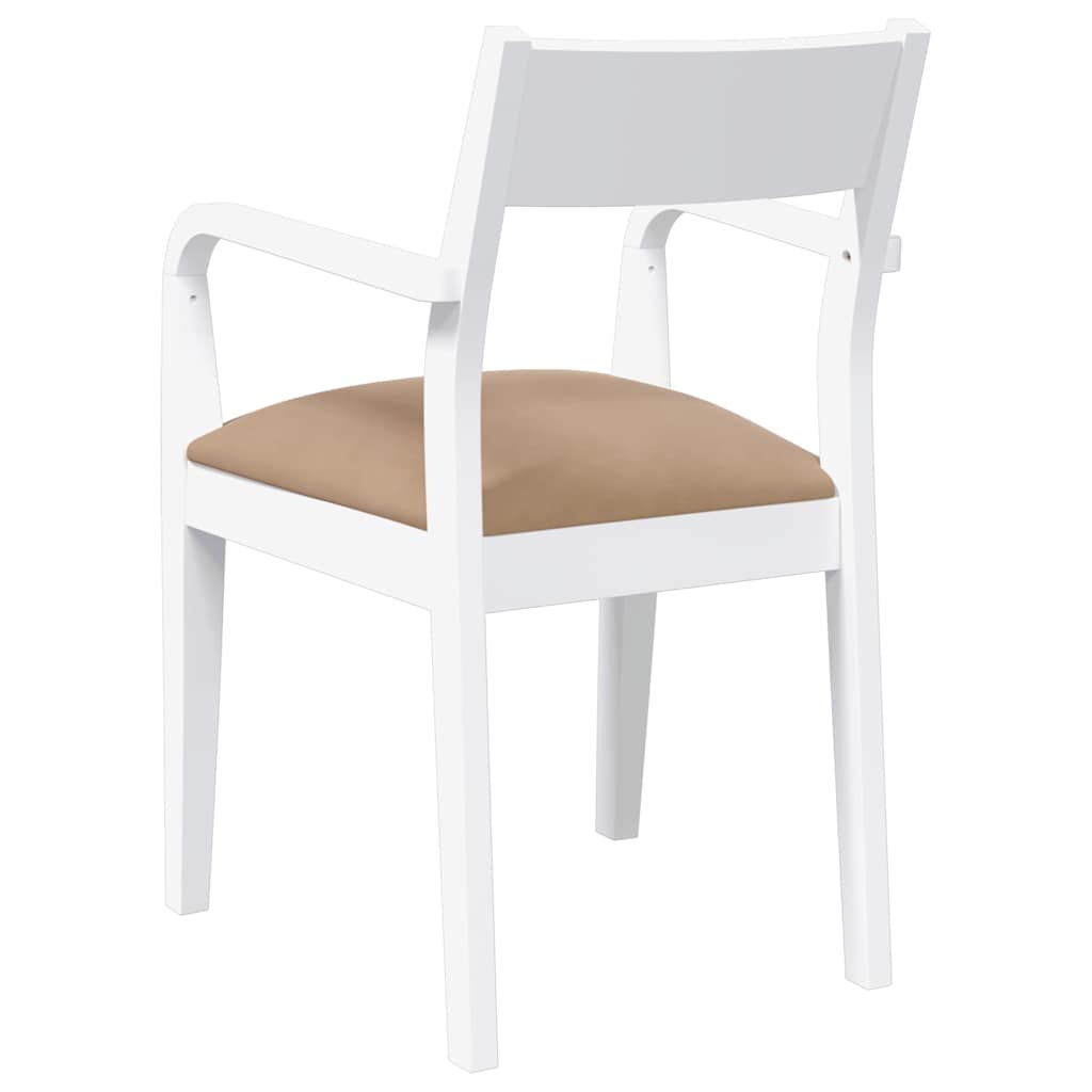 Dining room chairs with cushions 2 pcs rubber made of solid wood white