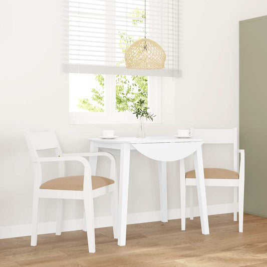 Dining room chairs with cushions 2 pcs rubber made of solid wood white