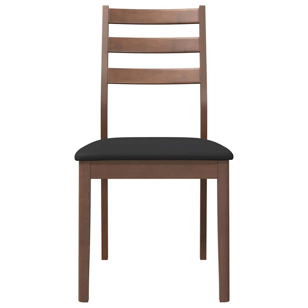 Dining room chairs with cushions 2 pcs. rubber made of solid wood brown