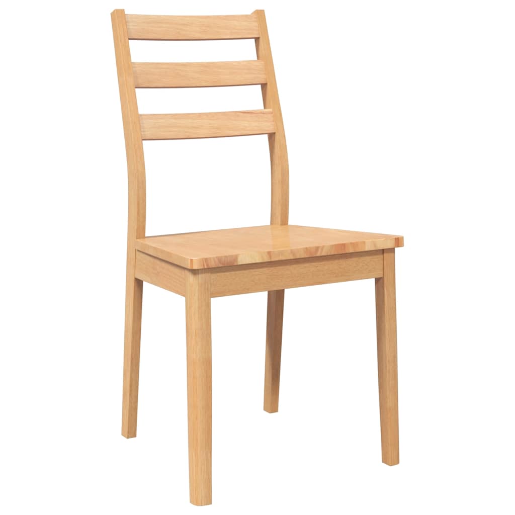 2-Piece Natural Solid Wood Rubber Dining Chairs