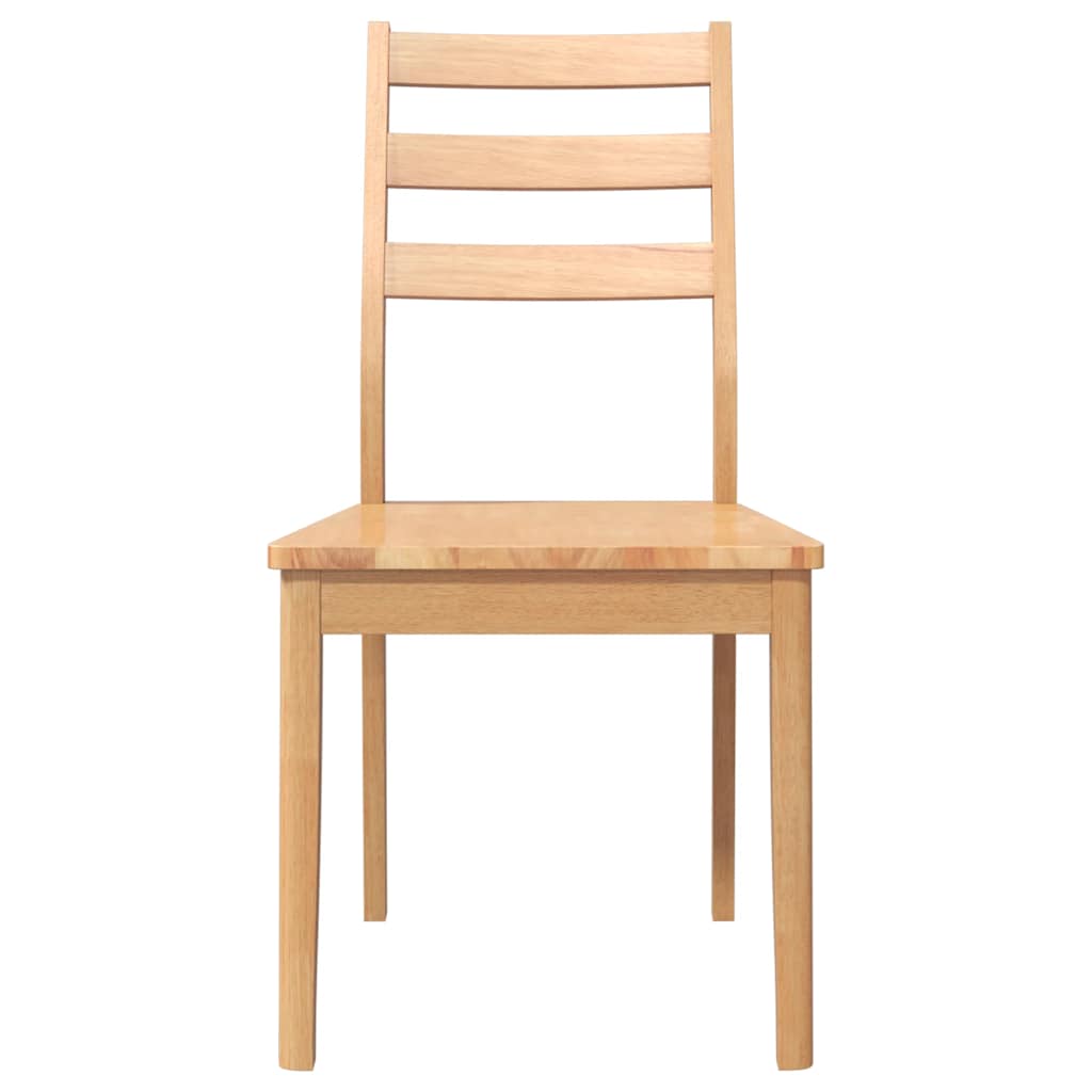 2-Piece Natural Solid Wood Rubber Dining Chairs