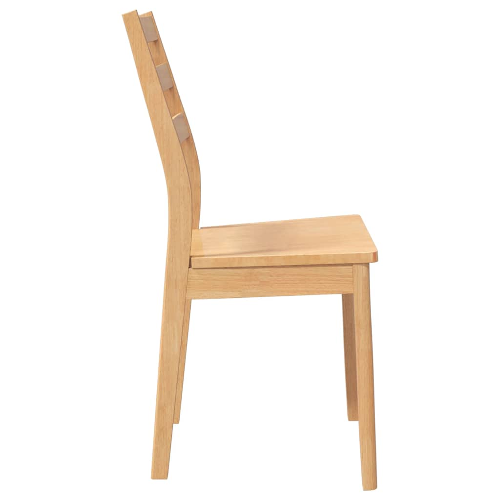 2-Piece Natural Solid Wood Rubber Dining Chairs