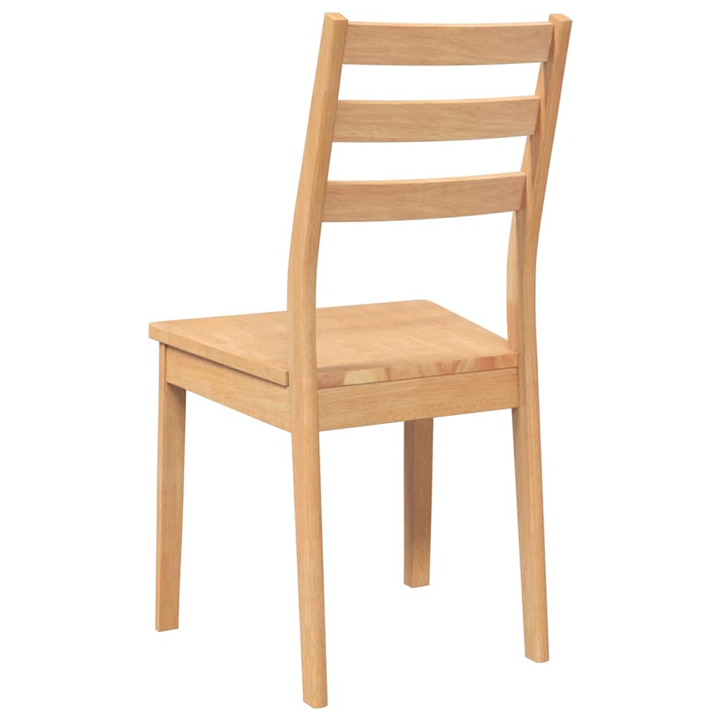 2-Piece Natural Solid Wood Rubber Dining Chairs