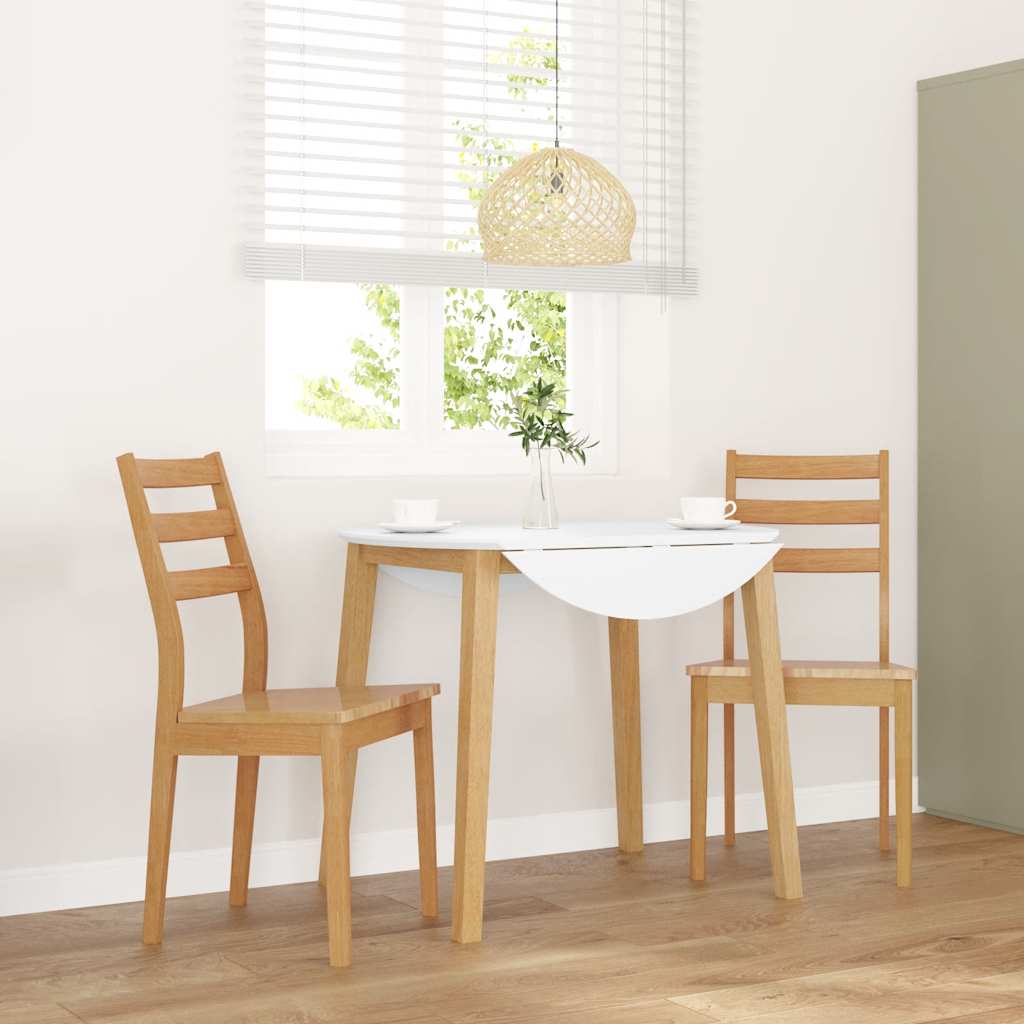 2-Piece Natural Solid Wood Rubber Dining Chairs