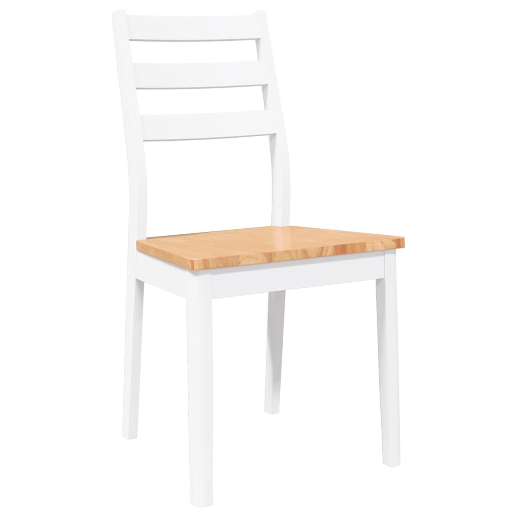 Dining Chairs 2 pcs Solid Wood Rubber White