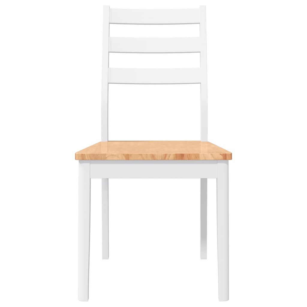 Dining Chairs 2 pcs Solid Wood Rubber White