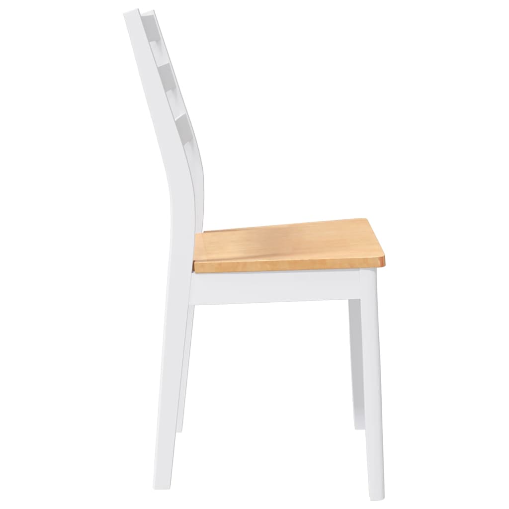 Dining Chairs 2 pcs Solid Wood Rubber White