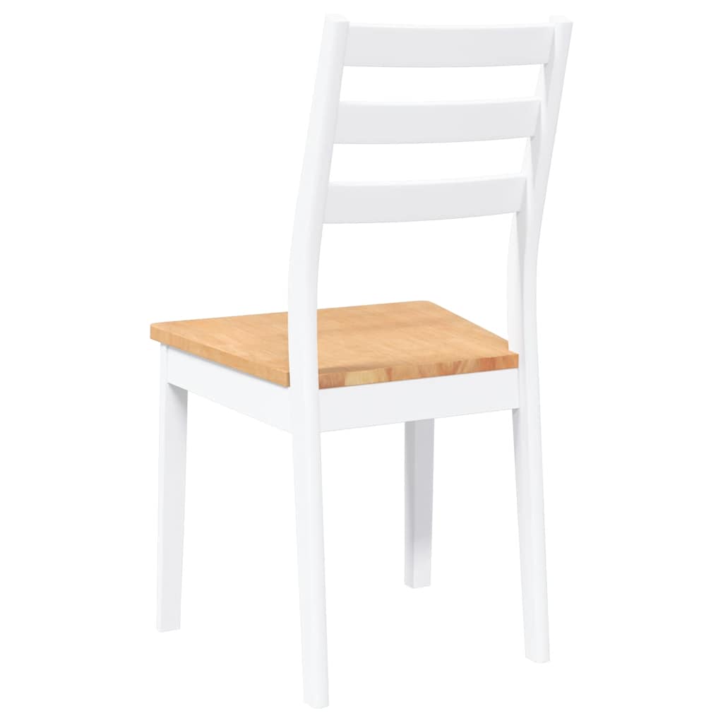 Dining Chairs 2 pcs Solid Wood Rubber White