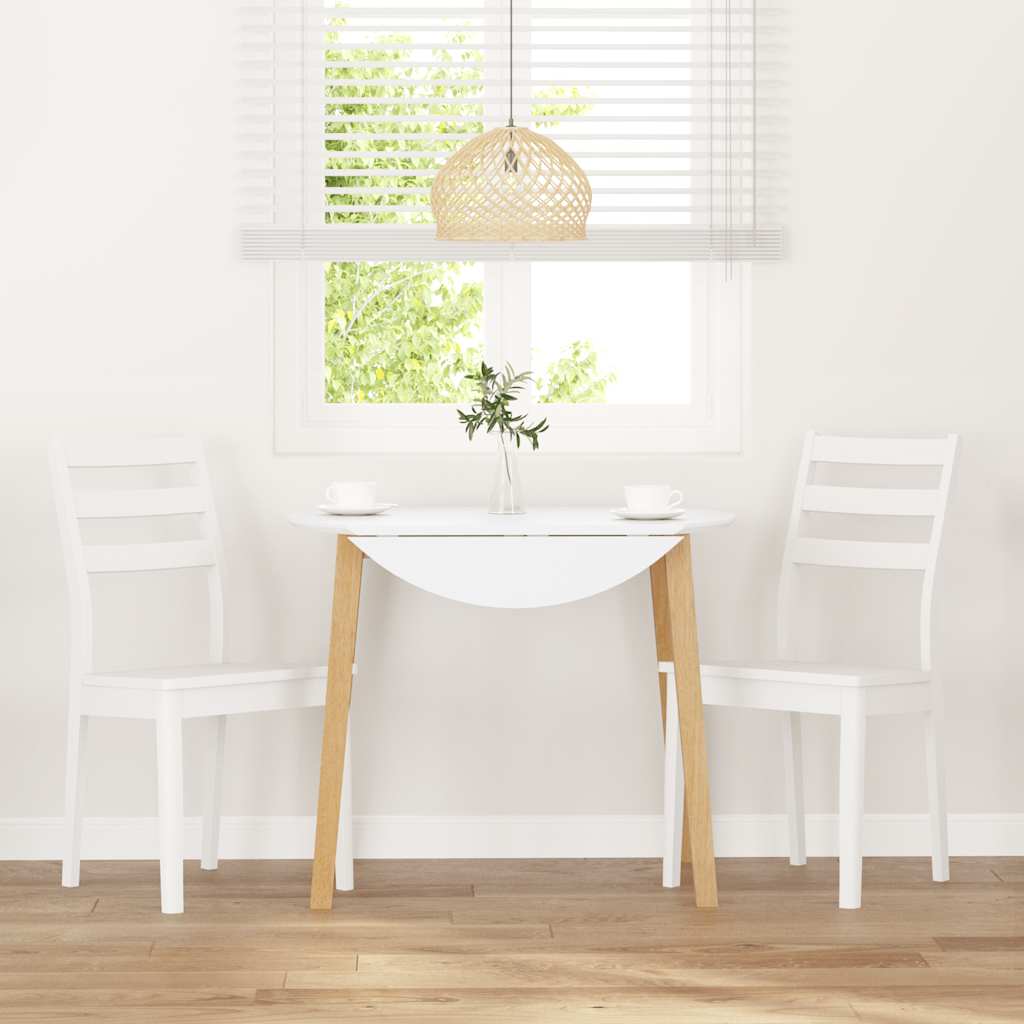 Dining Chairs 2 pcs Solid Wood Rubber White