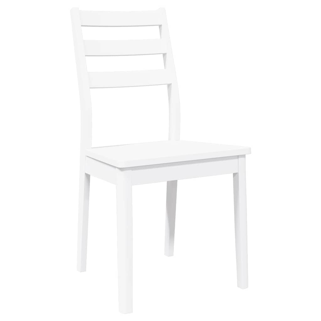 Dining Chairs 2 pcs Solid Wood Rubber White