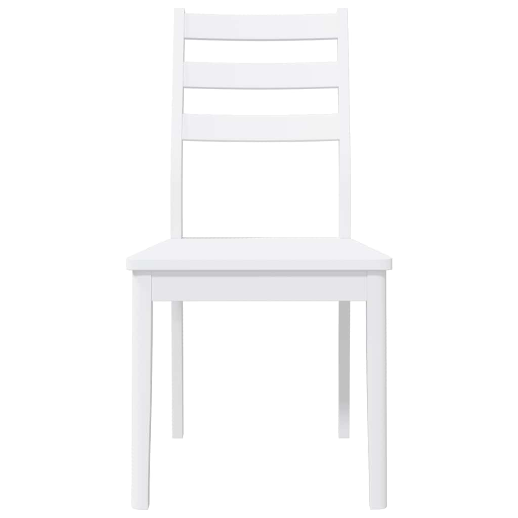 Dining Chairs 2 pcs Solid Wood Rubber White