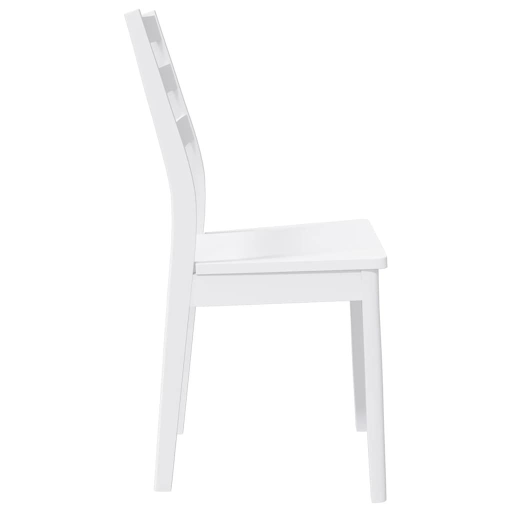 Dining Chairs 2 pcs Solid Wood Rubber White