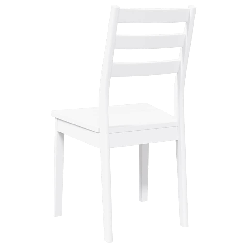 Dining Chairs 2 pcs Solid Wood Rubber White