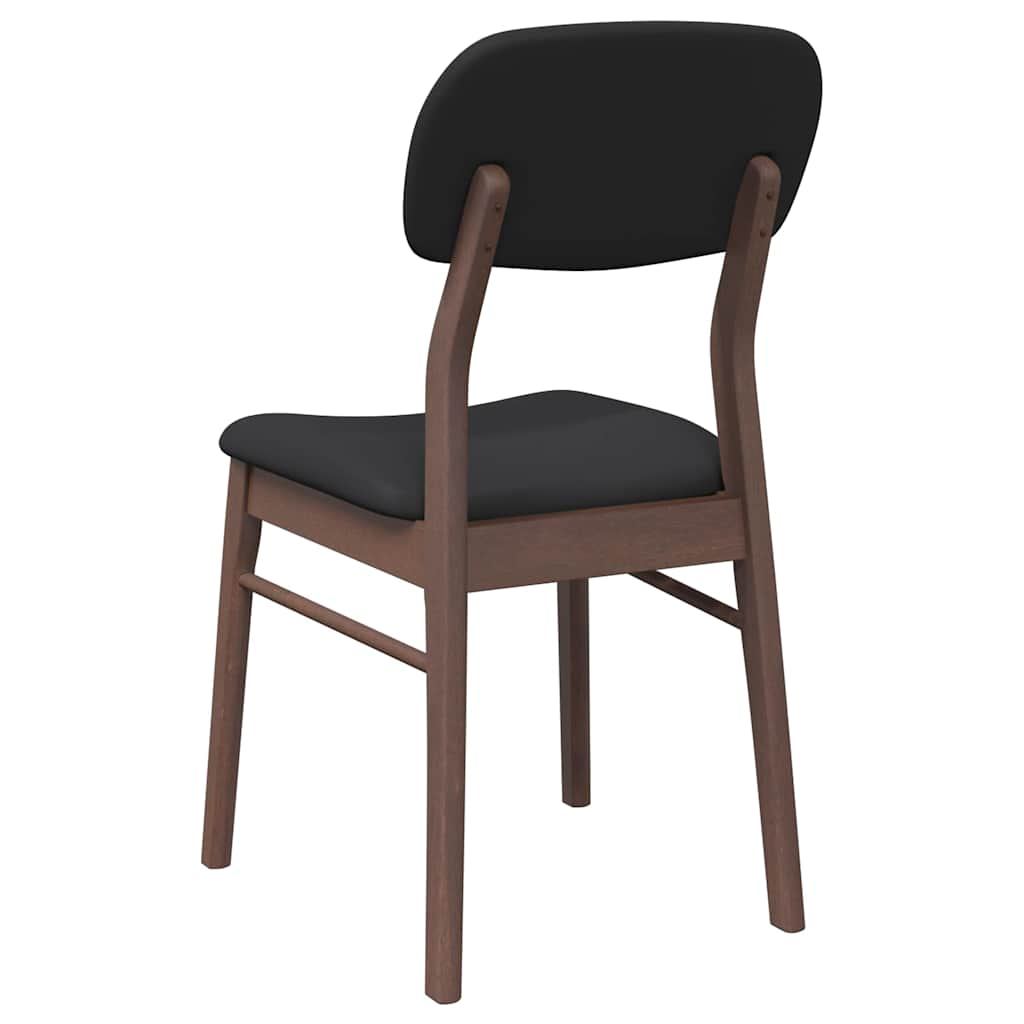 Dining room chairs with cushions 2 pcs. rubber made of solid wood brown