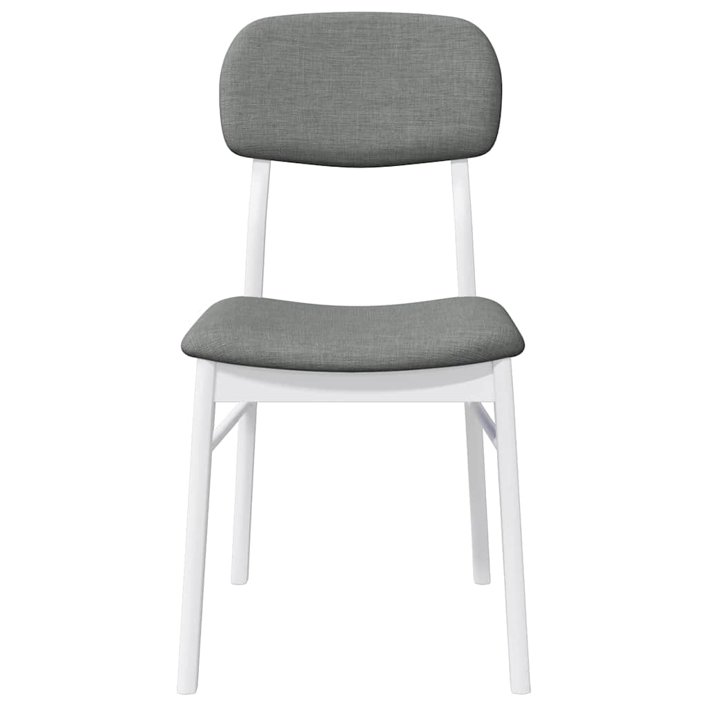 Dining room chairs with cushions 2 pcs rubber made of solid wood white