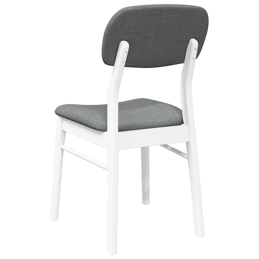 Dining room chairs with cushions 2 pcs rubber made of solid wood white