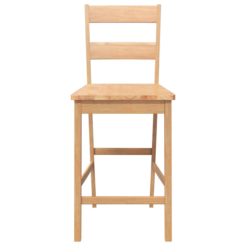 2 pcs solid wood bar stools with natural rubber