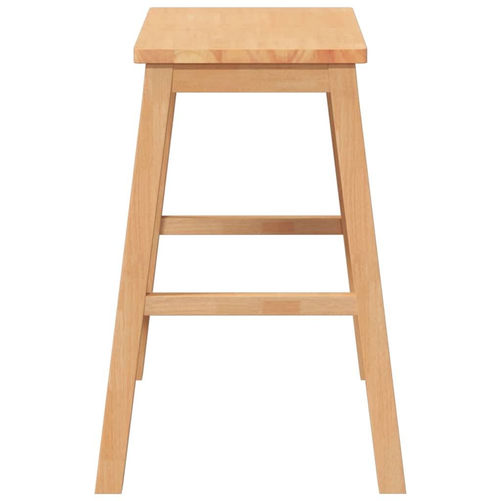 Bar stools 2 pcs made of solid rubber wood