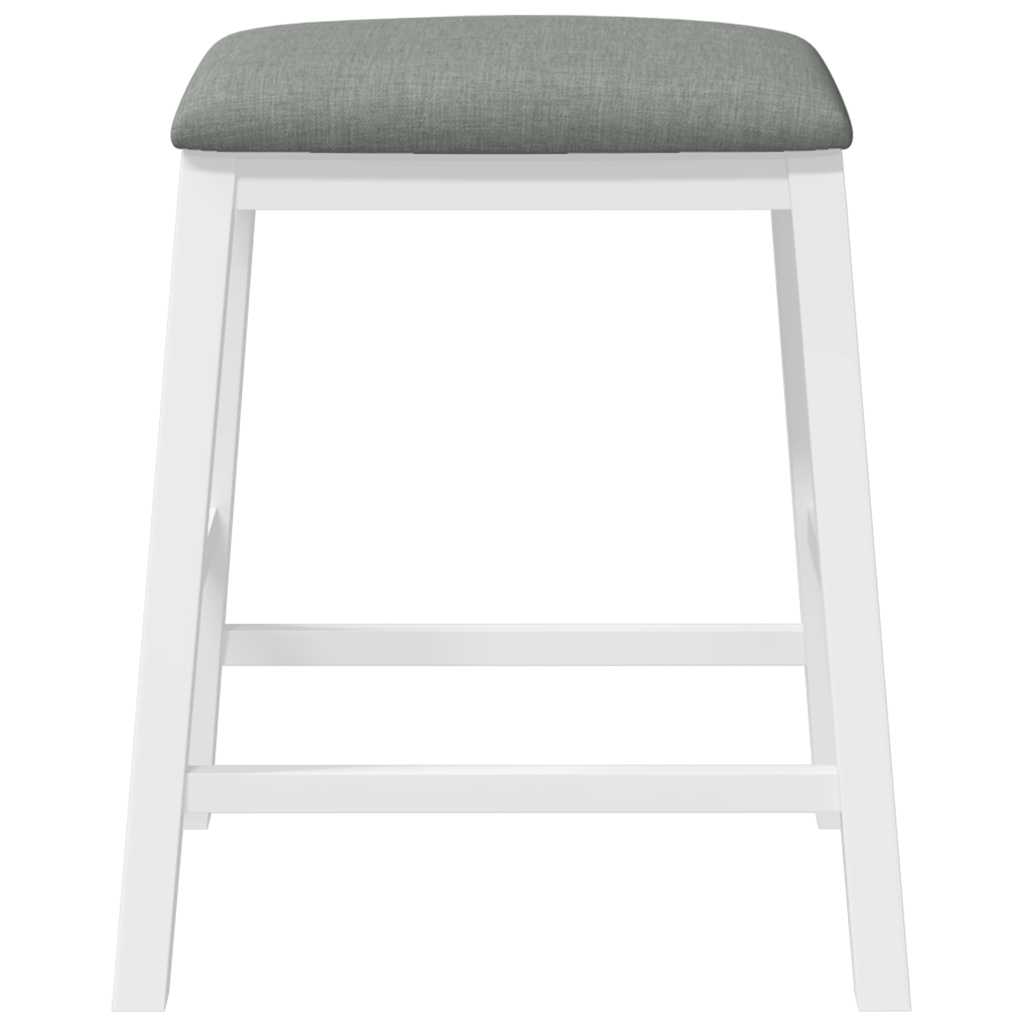 Bar stools with cushions 2 pcs made of rubber made of solid wood white