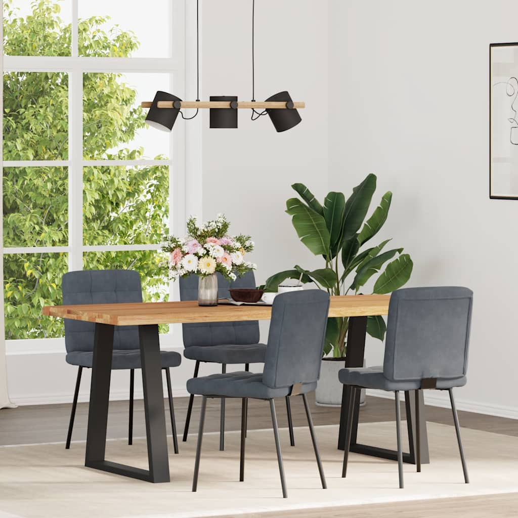 Kitchen chairs, 4 pcs., dark grey, velvet