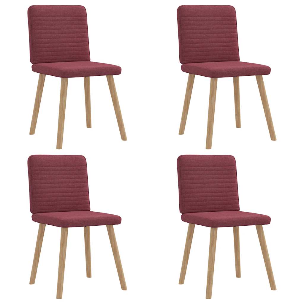 Kitchen chairs, 4 pcs., wine red, fabric