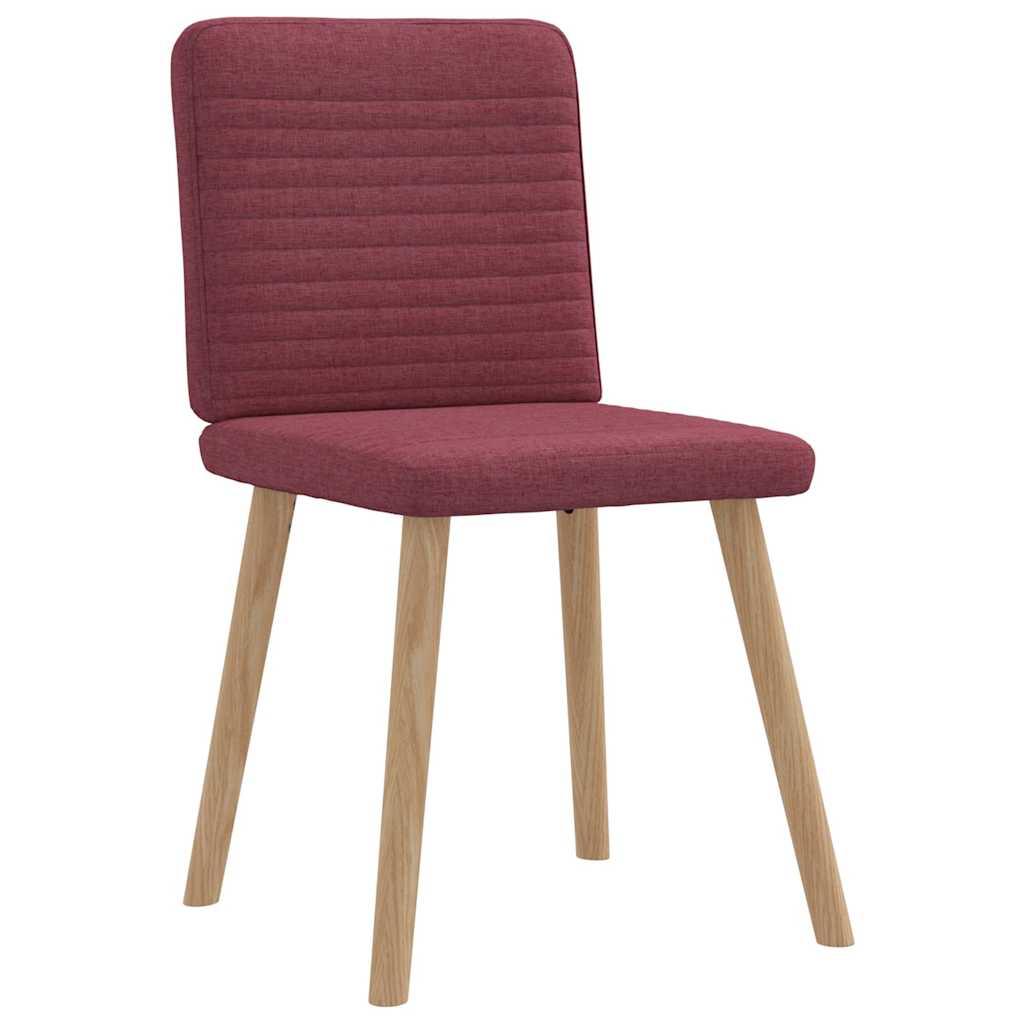 Kitchen chairs, 4 pcs., wine red, fabric