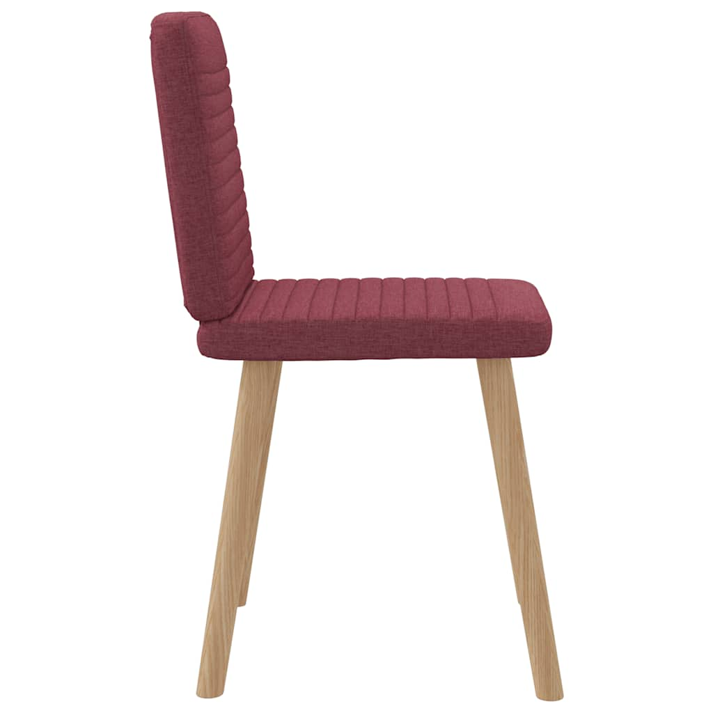 Kitchen chairs, 4 pcs., wine red, fabric