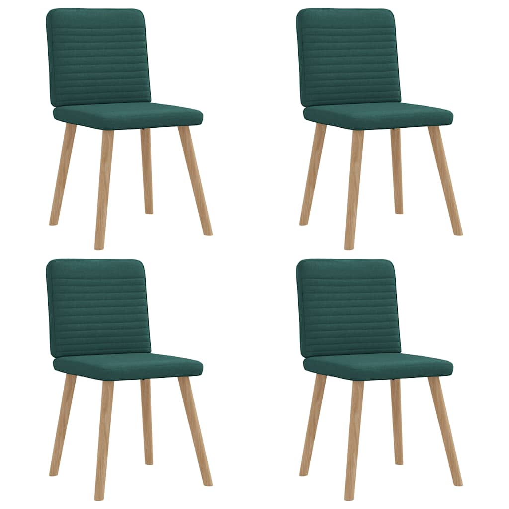 Dining room chairs 4 pcs Dark green fabric