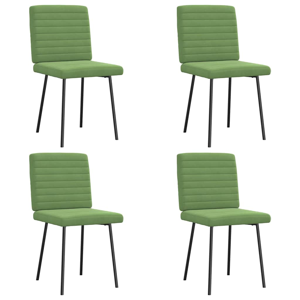 Kitchen chairs, 4 pcs., light green, velvet