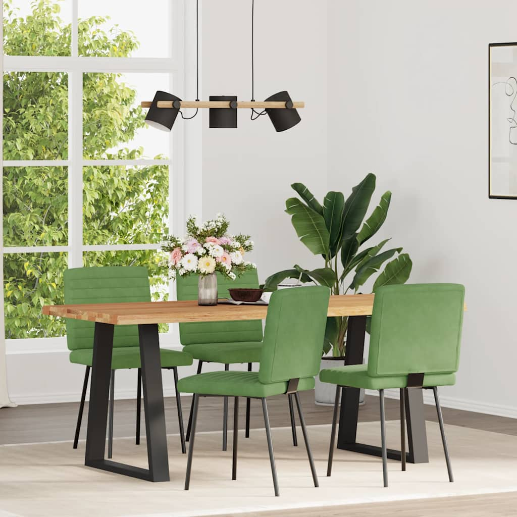 Kitchen chairs, 4 pcs., light green, velvet