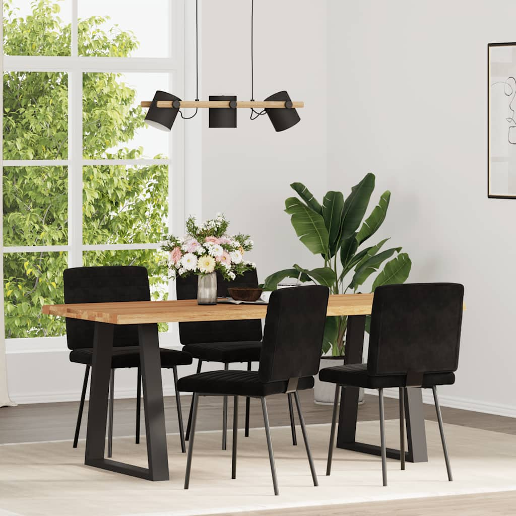 Kitchen chairs, 4 pcs., black, velvet