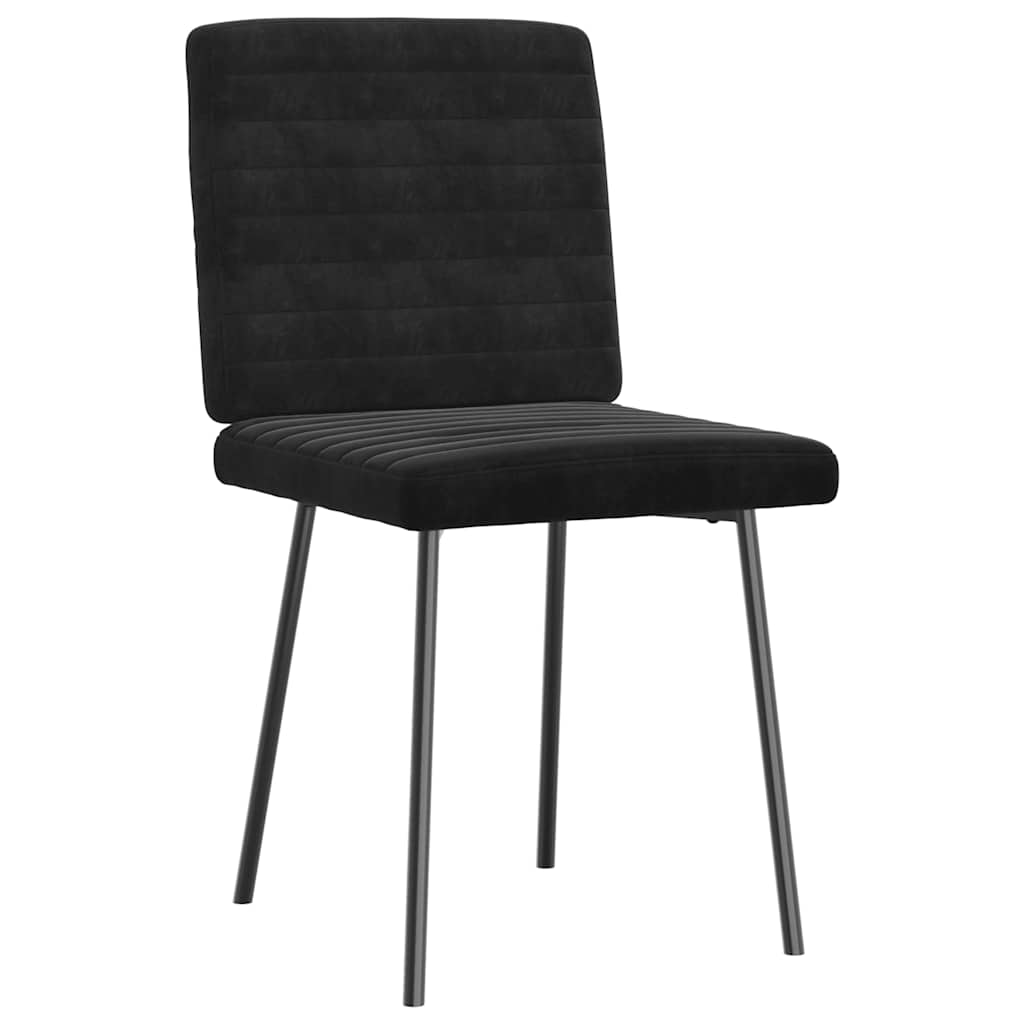 Kitchen chairs, 4 pcs., black, velvet