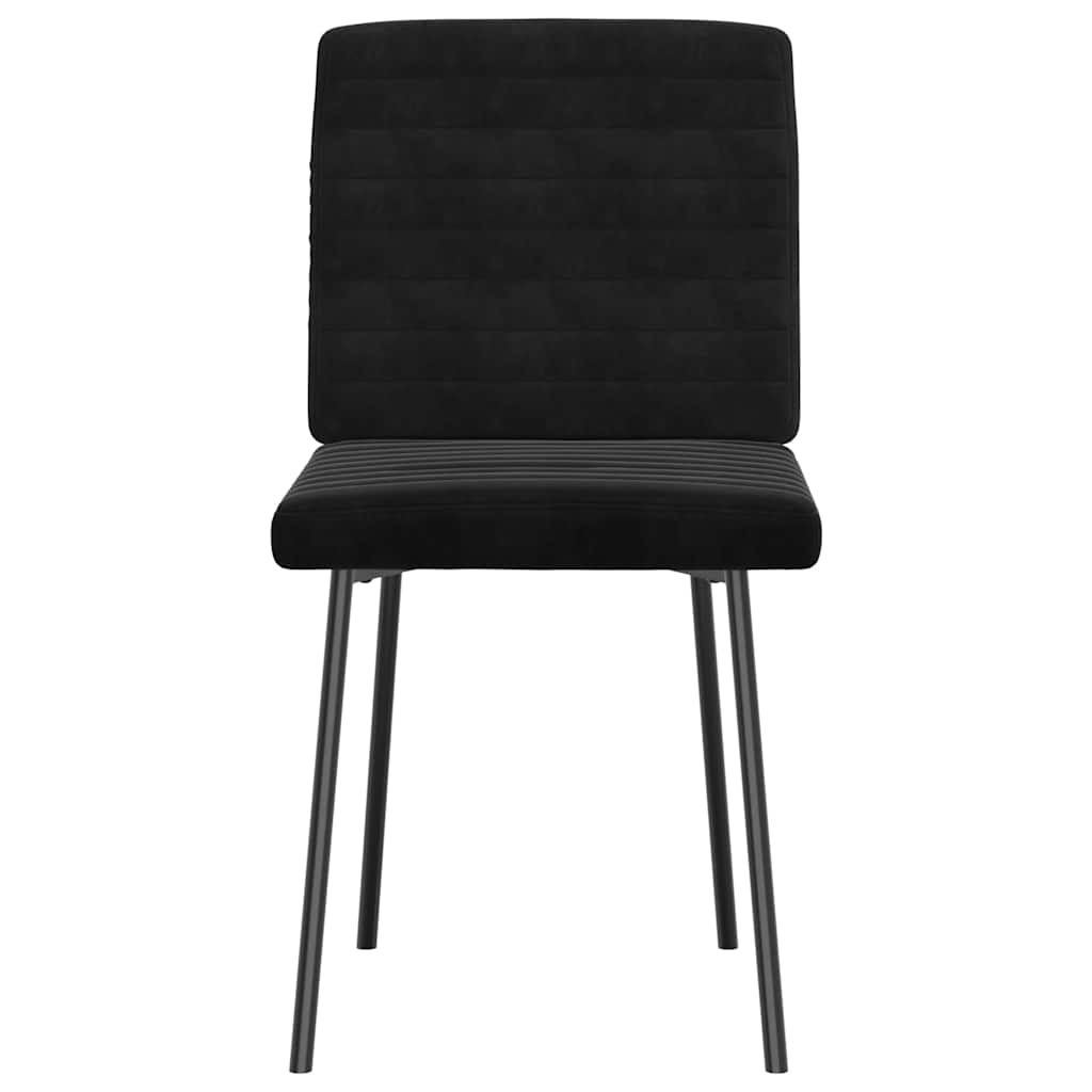 Kitchen chairs, 4 pcs., black, velvet