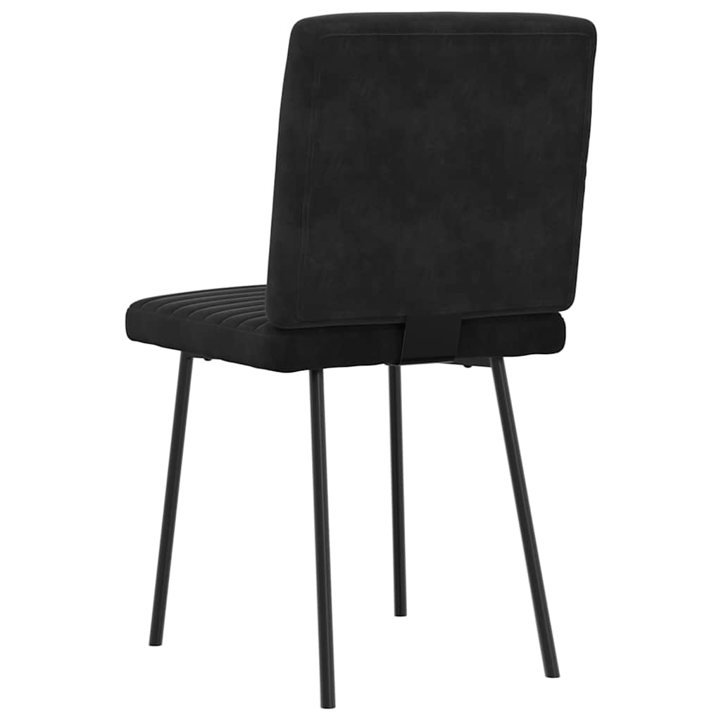 Kitchen chairs, 4 pcs., black, velvet