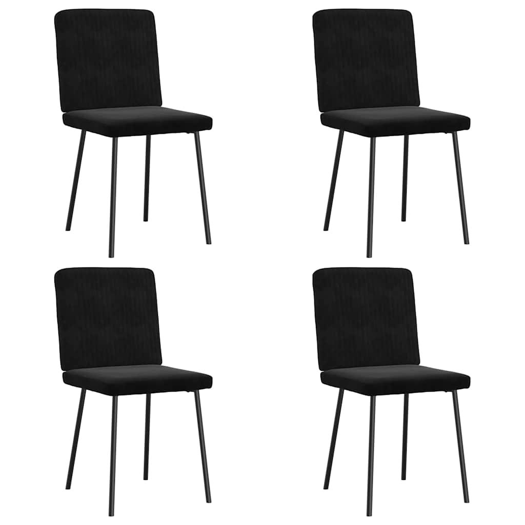 Kitchen chairs, 4 pcs., black, velvet