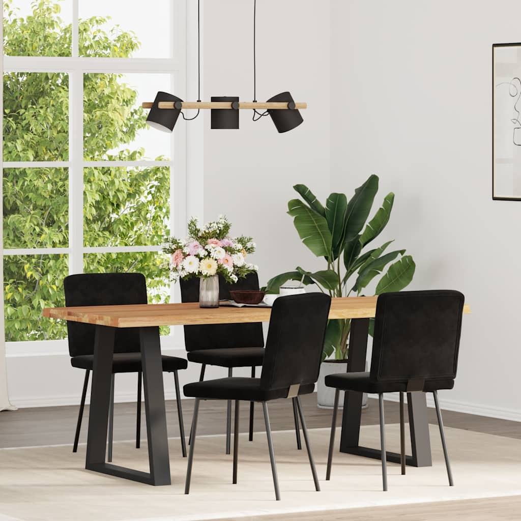 Kitchen chairs, 4 pcs., black, velvet