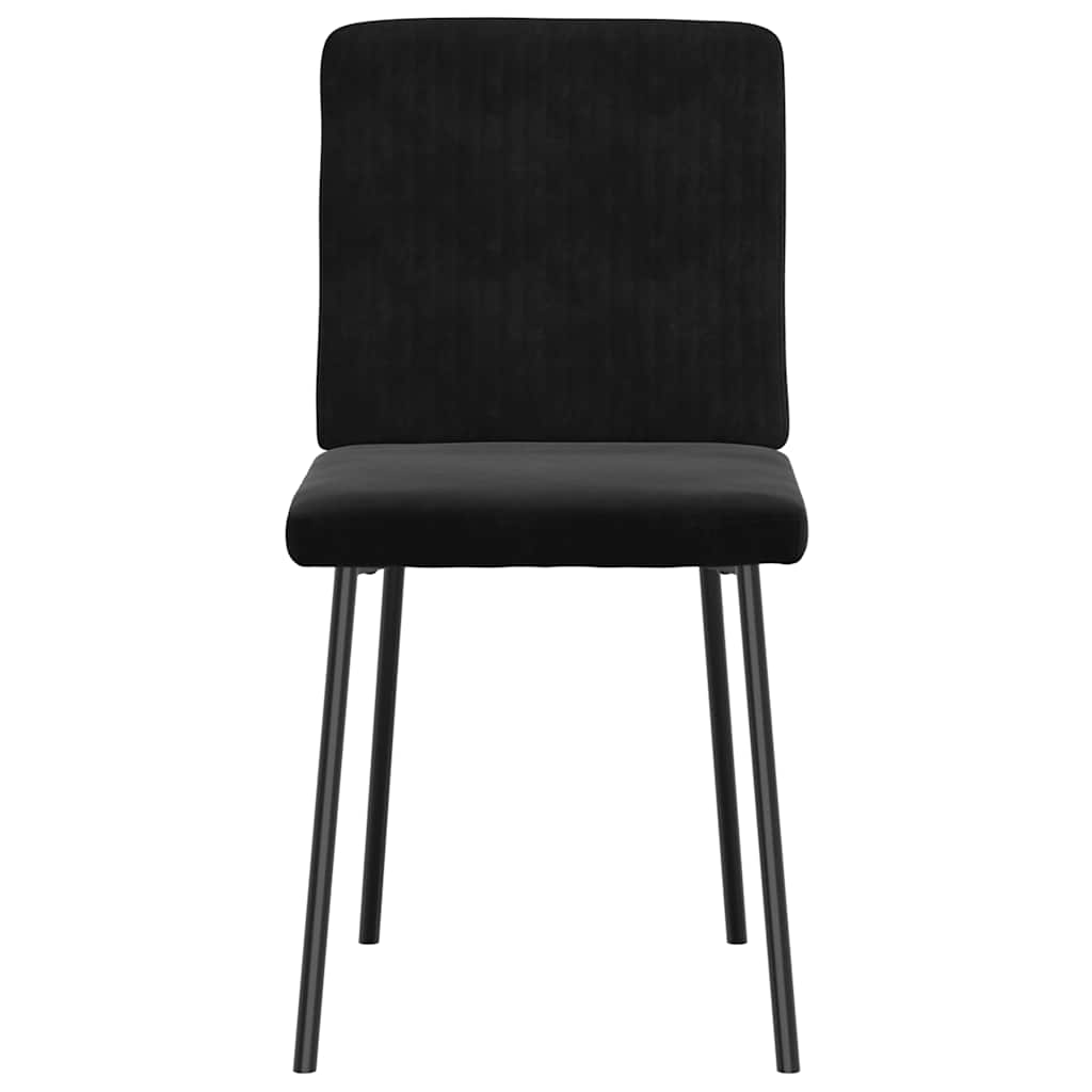 Kitchen chairs, 4 pcs., black, velvet