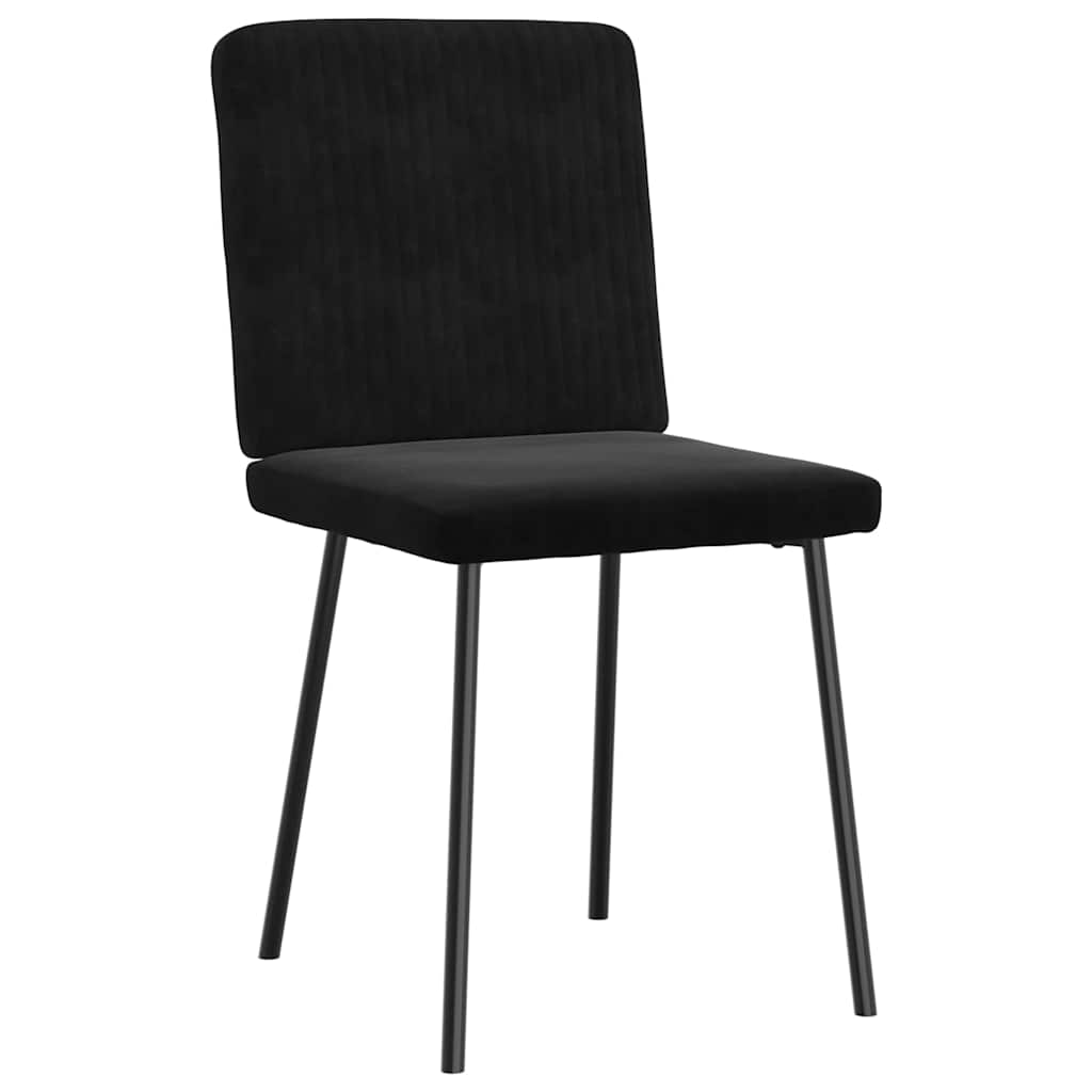 Kitchen chairs, 4 pcs., black, velvet