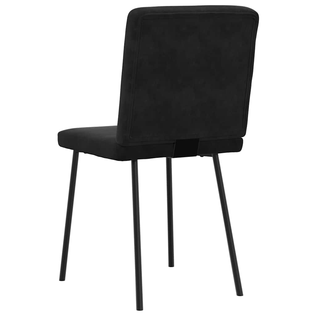 Kitchen chairs, 4 pcs., black, velvet