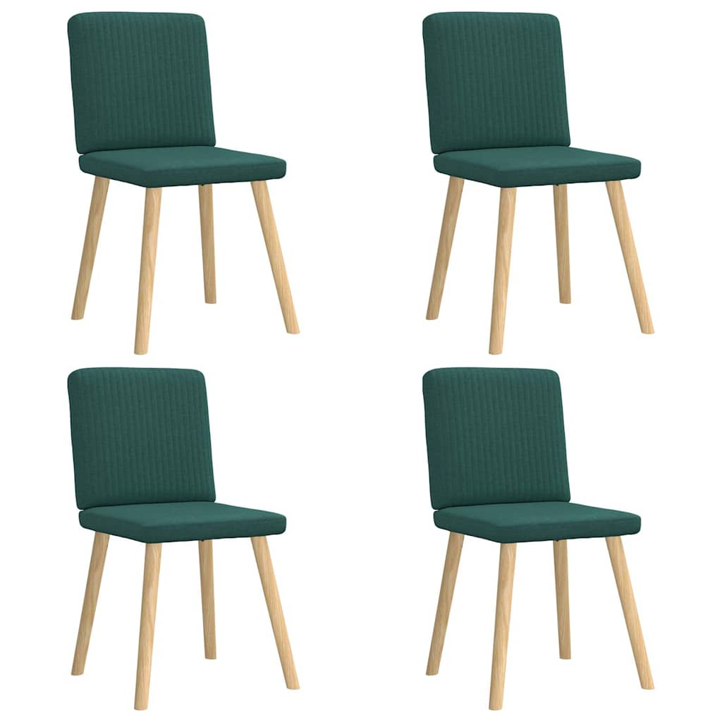 Dining room chairs 4 pcs Dark green fabric