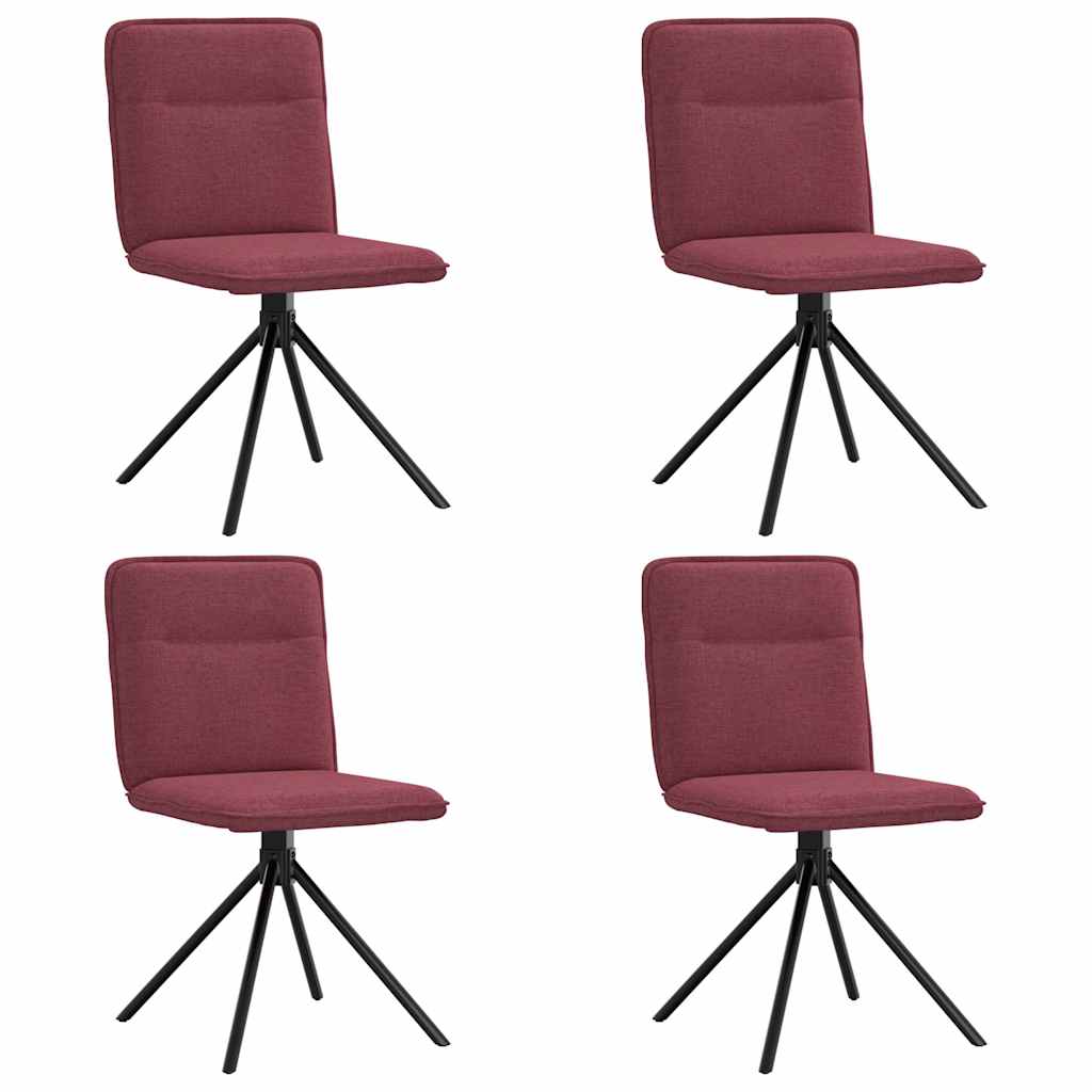 Kitchen chairs, 4 pcs., wine red, fabric