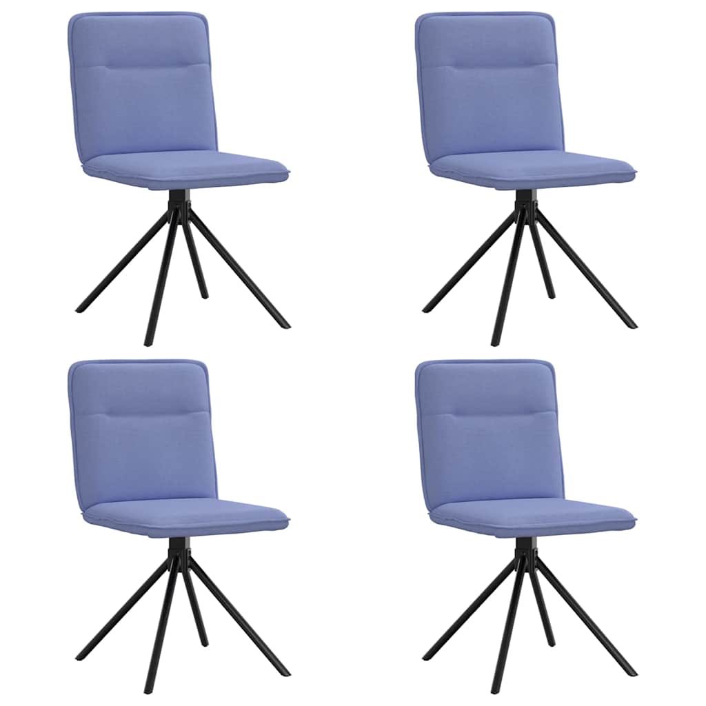 Dining room chairs 4 pcs Jeans Blue fabric