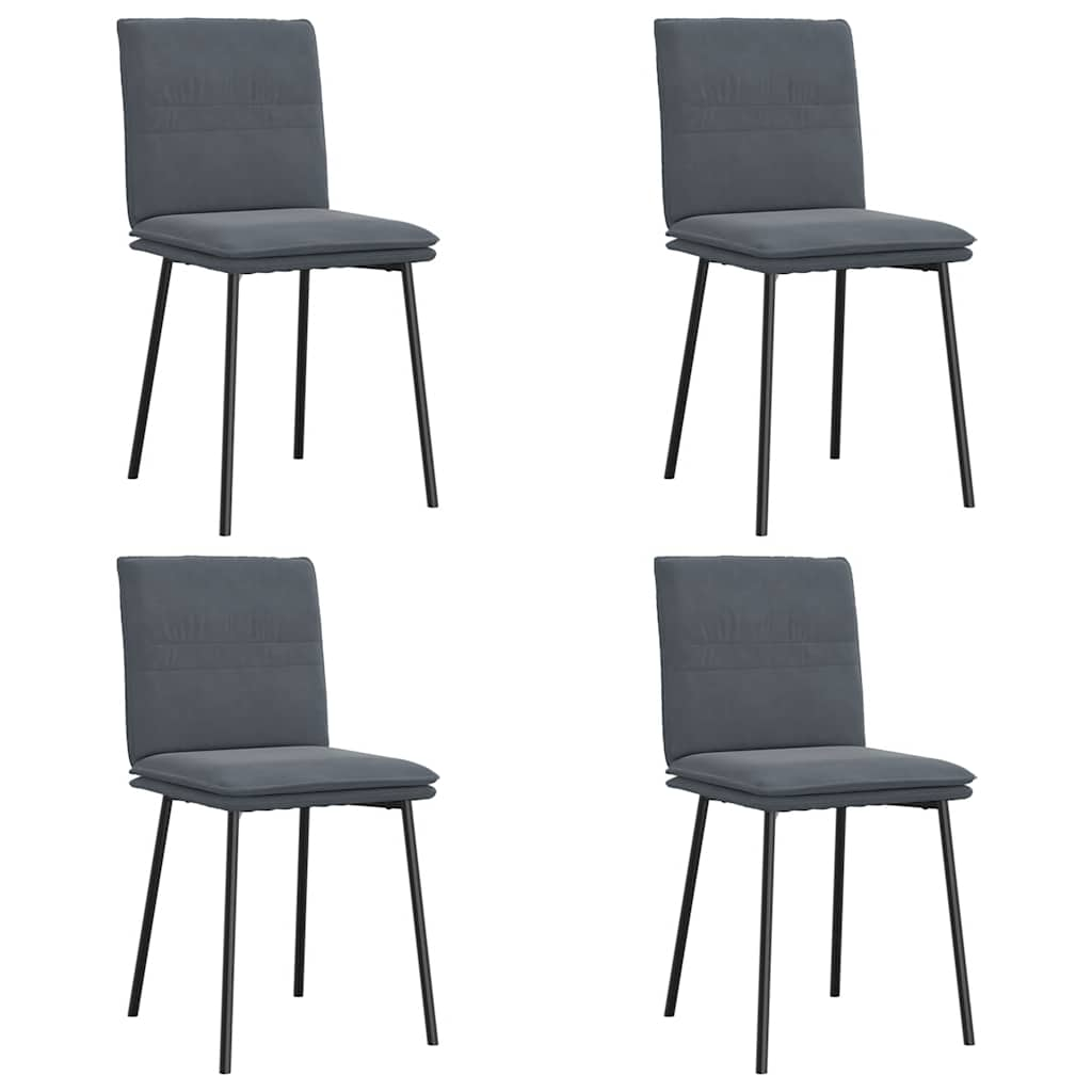 Kitchen chairs, 4 pcs., dark grey, velvet