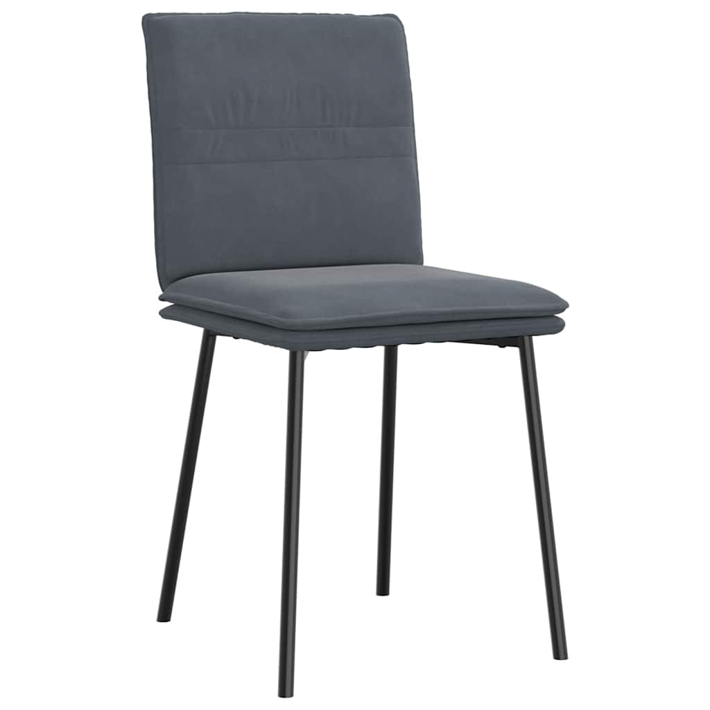 Kitchen chairs, 4 pcs., dark grey, velvet