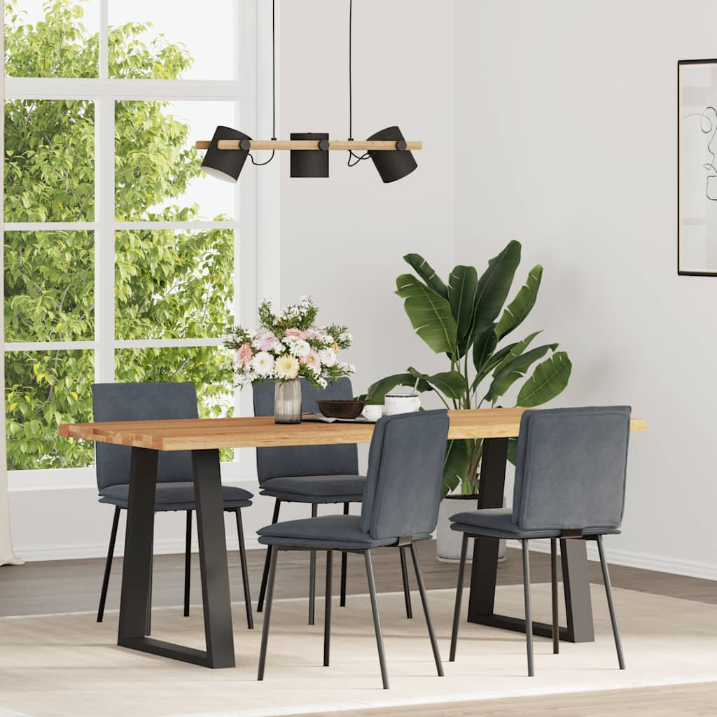 Kitchen chairs, 4 pcs., dark grey, velvet