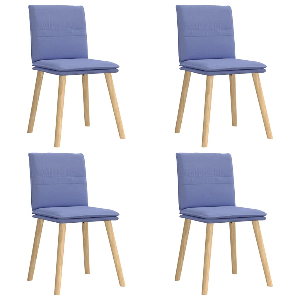 Dining room chairs 4 pcs Jeans Blue fabric